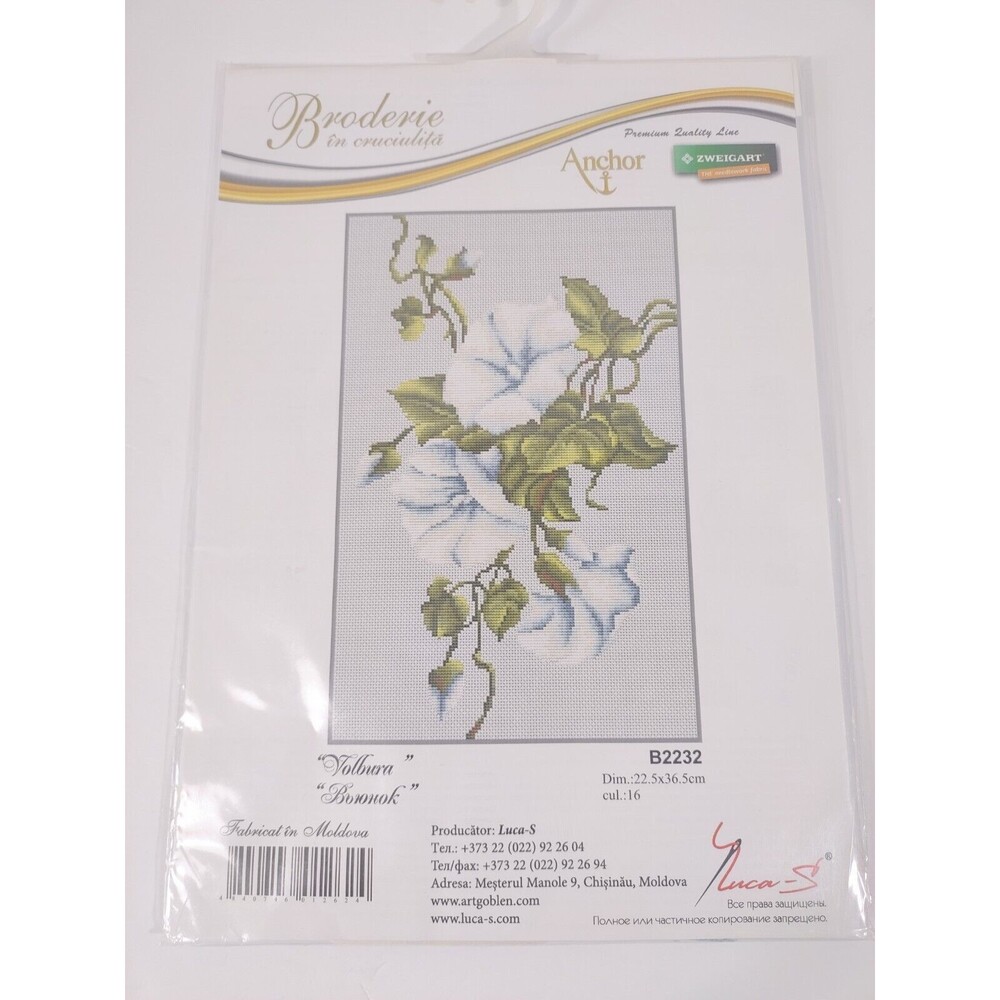 Luca S B2232 Bindweed Blue Team Anchor Cross Stitch Kit